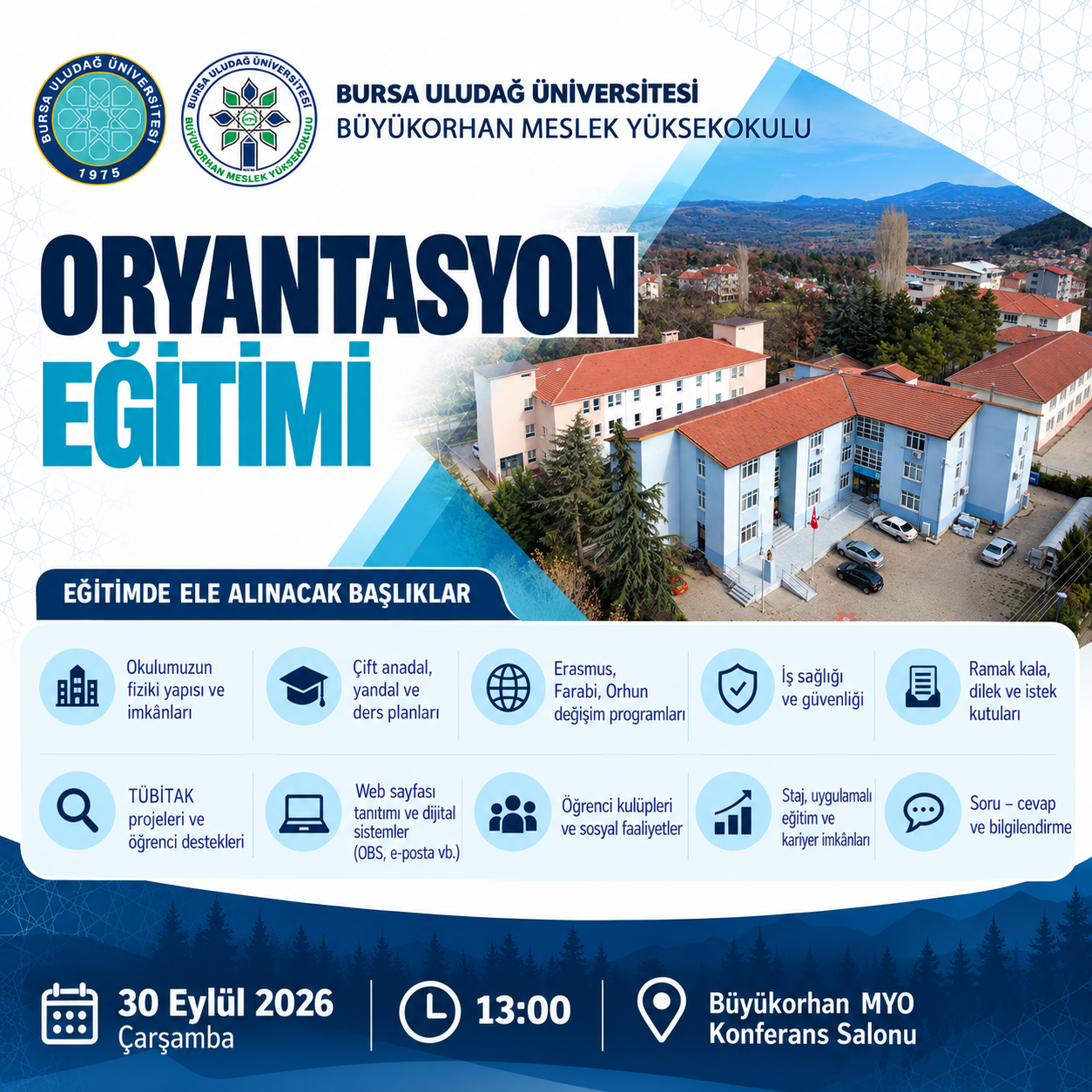 Büyükorhan MYO’da Oryantasyon Eğitimi Düzenlenecek