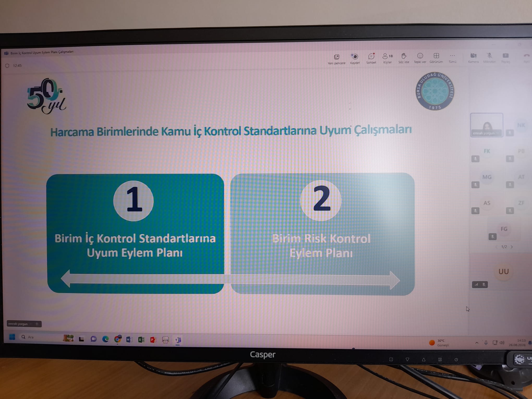 İZNİK MYO OLARAK BİRİM KAMU İÇ KONTROL STANDARTLARI UYUM EYLEM PLANI ÇALIŞMASINA KATILDIK