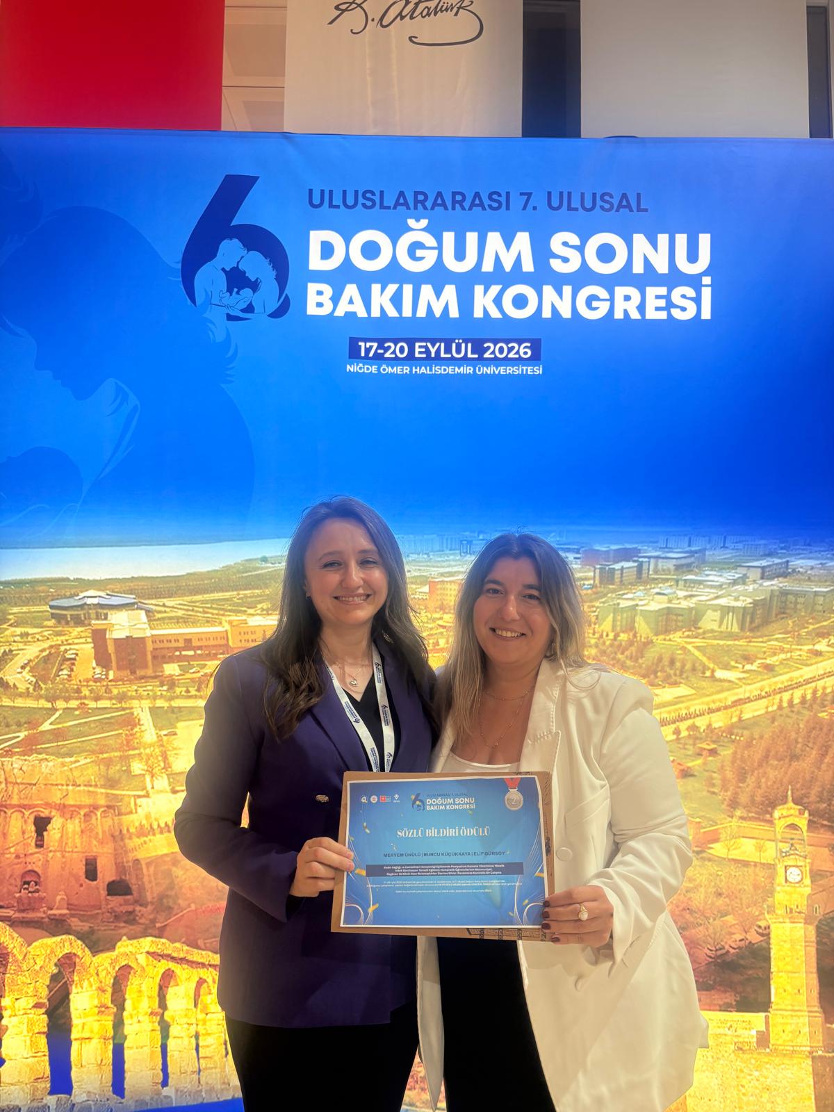 Sağlık Hizmetleri MYO Öğr.Gör.Meryem ÜNÜLÜ hocamızın Sözlü Bildiri Başarısı