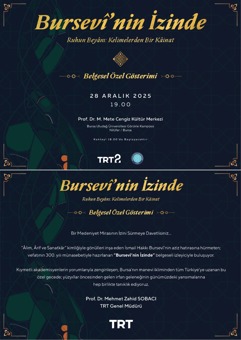 "Bursevi'nin İzinde" Belgesel Özel Gösterimi