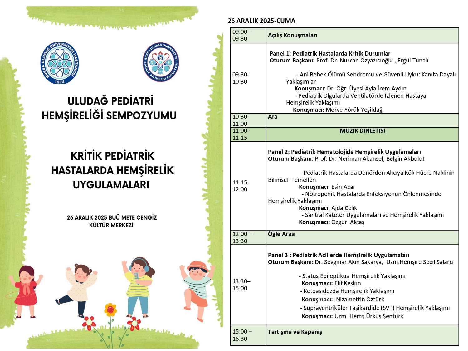 26 Aralık 2025 BUÜ Prof. Dr. M.Mete Cengiz Kültür Merkezi