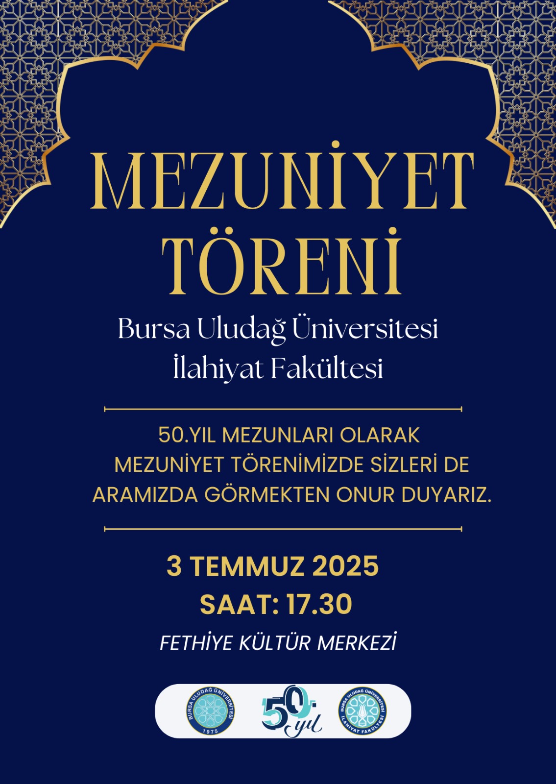 BURSA ULUDAĞ ÜNİVERSİTESİ İLAHİYAT FAKÜLTESİ MEZUNİYET TÖRENİ