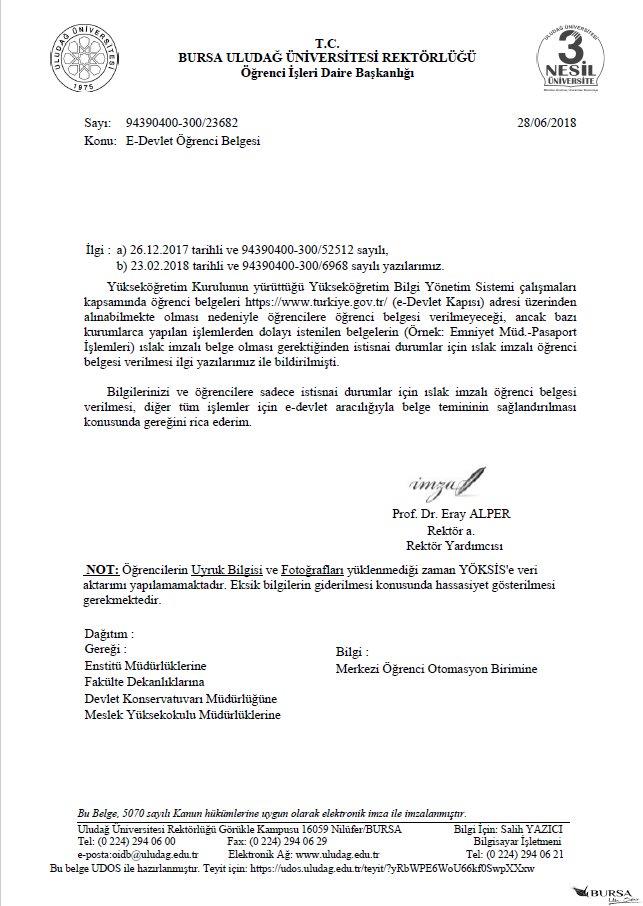 ogrenci belgeleri hakkinda